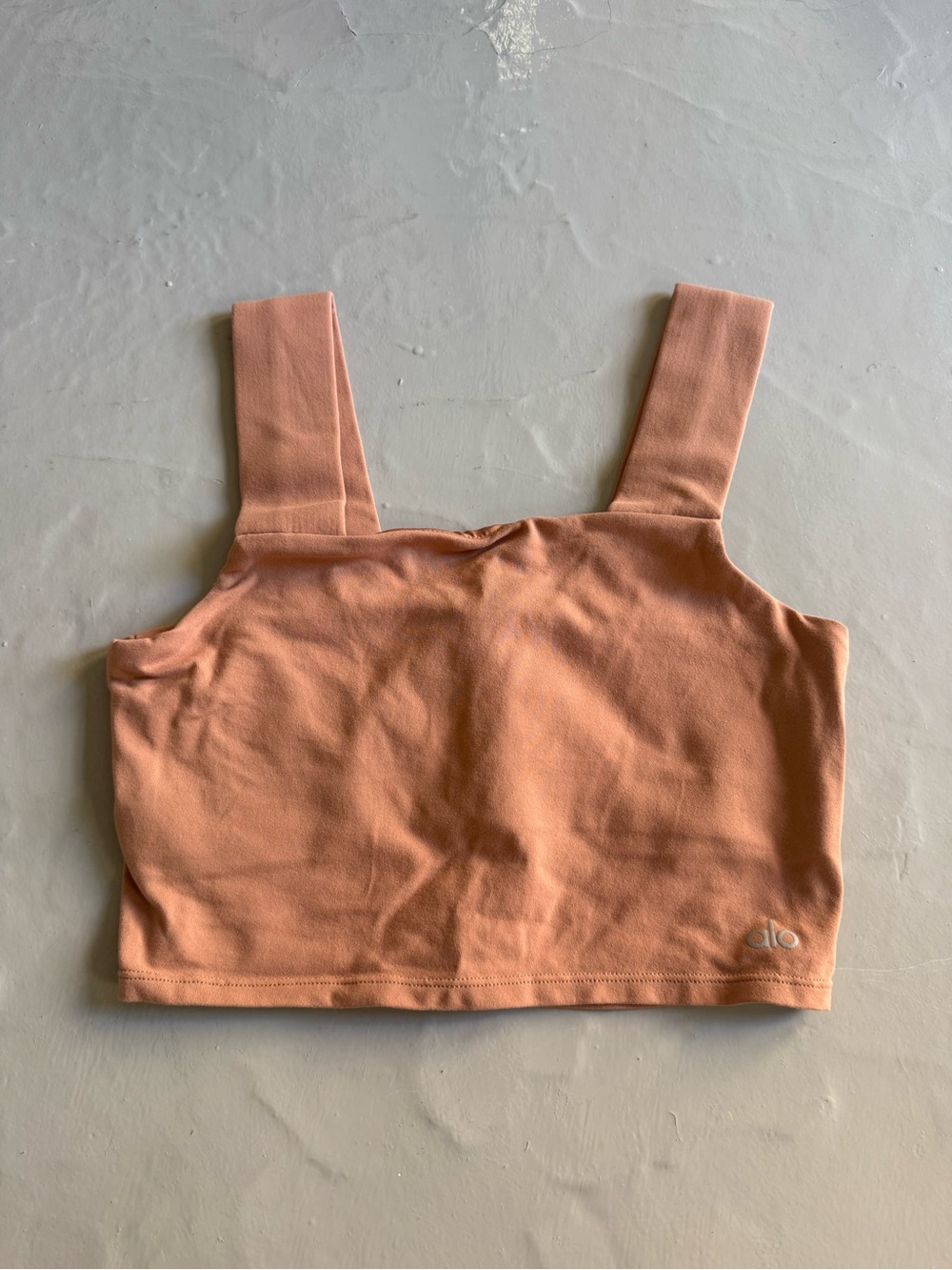 ALO Yoga cropped square bra tank in apricot